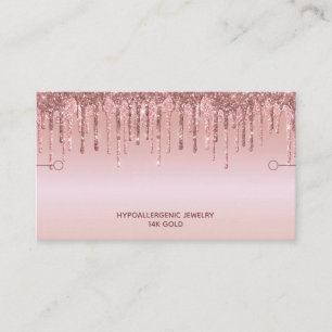 Tarjeta De Visita Pantalón de pulsera Rosa Purpurina dorado