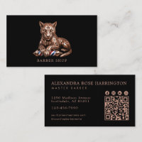 Pantera de Rosa de Oro Barbería Código Qr Peluquer