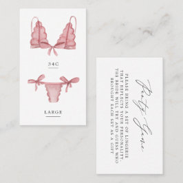 Tarjeta De Visita Panties and Palomas Lingerie Size Insert