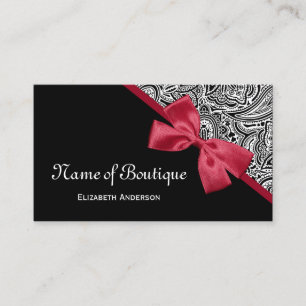Tarjeta De Visita Pañuelo de seda Boutique de lazo rosa