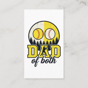 Tarjeta De Visita Papá de béisbol y sóftbol de ambos diseño vectoria
