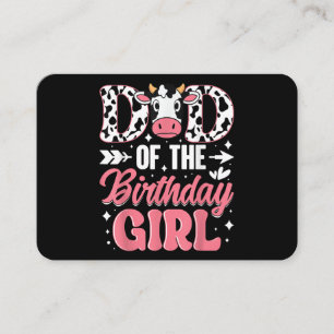 Tarjeta De Visita Papá De La Cumpleañera Vaca Padre Papito