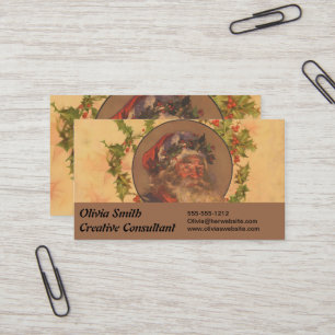 Tarjeta De Visita Papá Noel Antiguo Victoriano Leyendecker