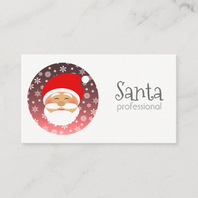 Tarjeta De Visita Papá Noel Profesional (Anverso)