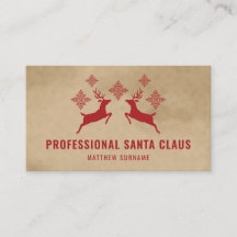 Papá Noel Profesional Ciervo Rojo y Copos de Nieve