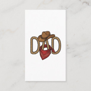 Tarjeta De Visita Papá vaquero cuerda sombrero bandana grabado vinta