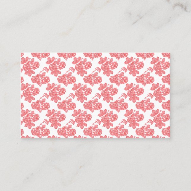 Tarjeta De Visita Papel de envolvimiento floral rojo y rosa brillant (Anverso)