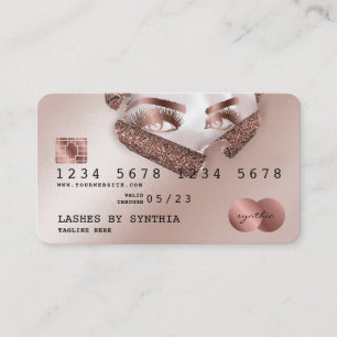 Tarjeta De Visita Papel de espina dorada largo con estilo Rosa con t