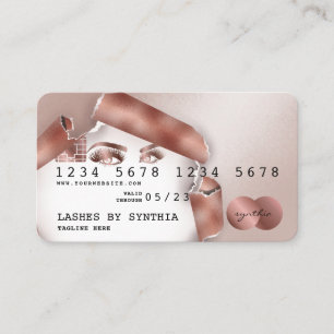 Tarjeta De Visita Papel de espina dorada largo con estilo Rosa con t