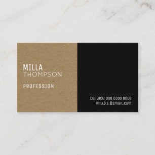 Tarjeta De Visita papel de imitación kraft / negro elegante y modern