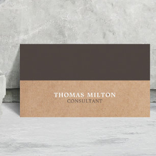 Tarjeta De Visita Papel de Kraft blanco elegante y moderno