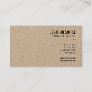 Tarjeta De Visita Papel de Kraft marrón elegante plantilla moderna