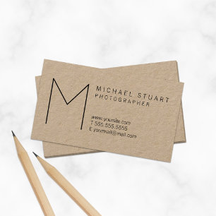 Tarjeta De Visita Papel de Kraft minimalista moderno simple del