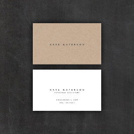 Tarjeta De Visita Papel de Kraft Minimalista simple de moda