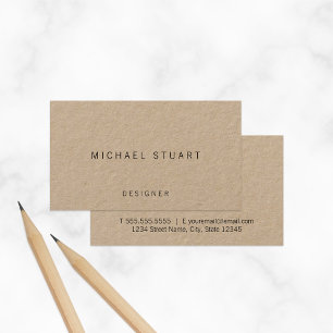 Tarjeta De Visita Papel de Kraft minimalista simple profesional