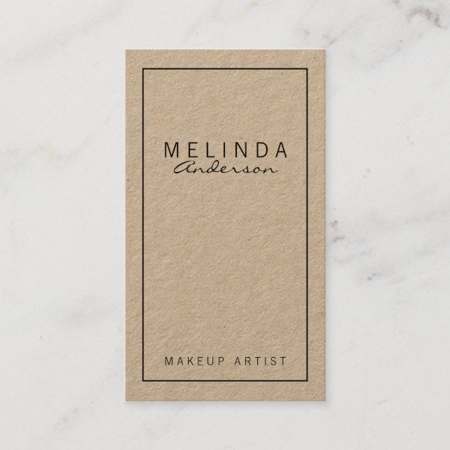 Tarjeta De Visita Papel de Kraft moderno simple profesional (Anverso)