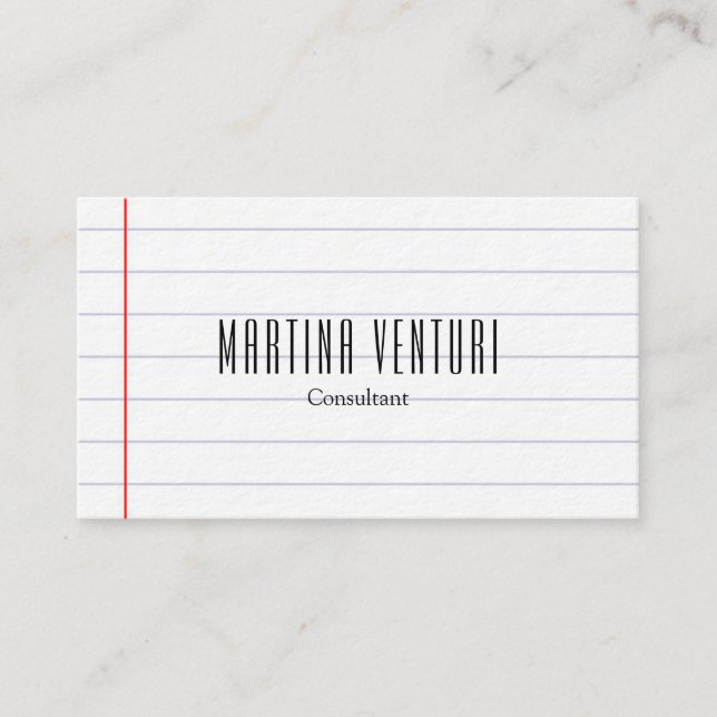Tarjeta De Visita Papel en blanco moderno Profesional Laminado Blanc (Anverso)