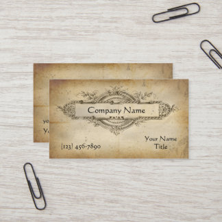 Tarjeta De Visita Papel envejecido medallón floral del vintage