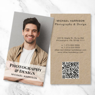 Tarjeta De Visita Papel fotográfico de Kraft para código QR profesio