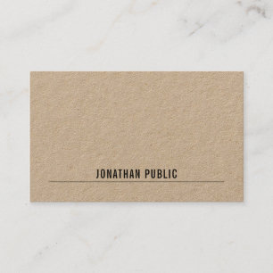 Tarjeta De Visita Papel Kraft Elegant Simple Moderno Superior Profes