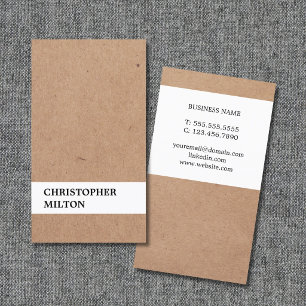 Tarjeta De Visita Papel Kraft Impreso Moderno y Fresco Consultor Bla