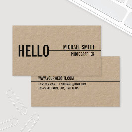 Tarjeta De Visita Papel Kraft Minimalista simple y moderno