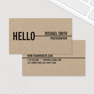 Tarjeta De Visita Papel Kraft Minimalista simple y moderno