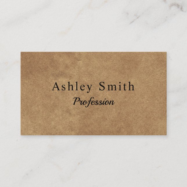 Tarjeta De Visita Papel Kraft moderno mínimo (Anverso)