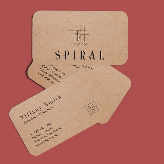 Tarjeta De Visita Papel Kraft para el contratista de construcción (Building Construction Contractor Kraft Paper Business Card)