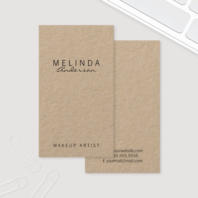 Tarjeta De Visita Papel Kraft simple y moderno profesional (Subido por el creador)