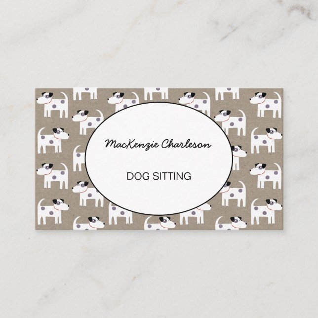 Tarjeta De Visita Papel marrón de Jack Russell Terrier (Anverso)