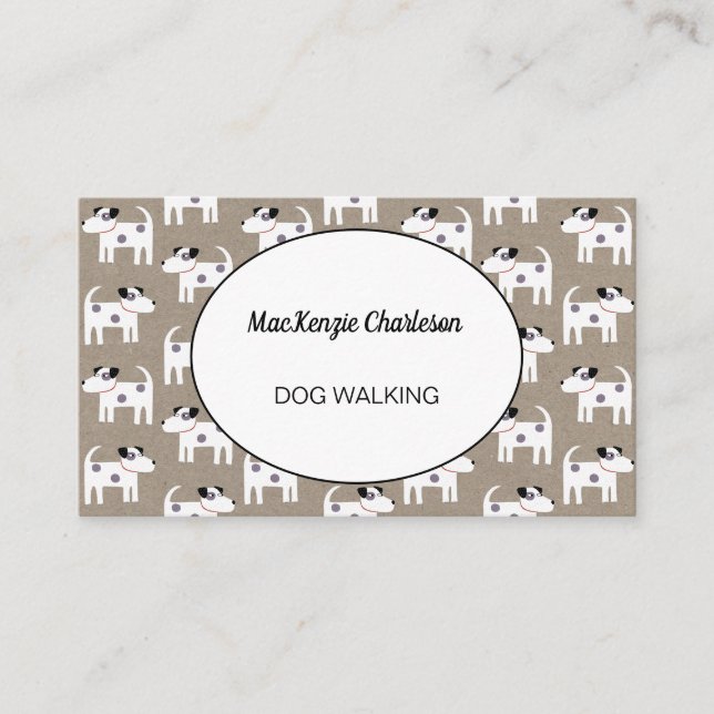 Tarjeta De Visita Papel marrón del perro Jack Russell Terrier (Anverso)