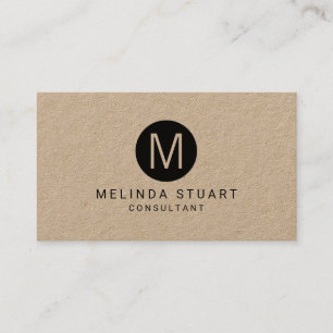 Tarjeta De Visita Papel moderno Minimalista monograma Kraft