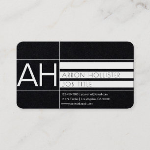 Tarjeta De Visita Papel negro geométrico moderno/papel blanco premiu