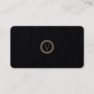 Tarjeta De Visita Papel negro moderno elegante simple del monograma