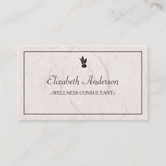 Tarjeta De Visita Papel orgánico de la nutrición marrón simple (Anverso)