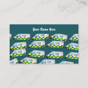 Tarjeta De Visita Papel pintado de la ambulancia, su nombre aquí