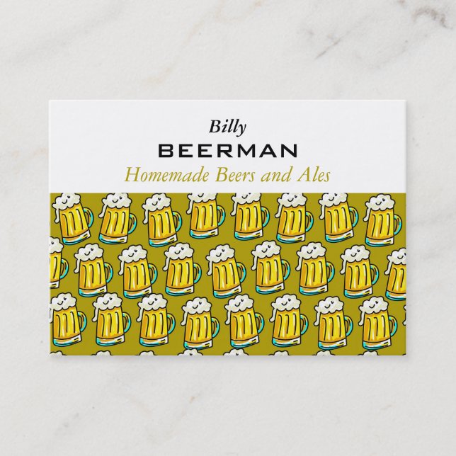 Tarjeta De Visita Papel pintado de la cerveza (Anverso)
