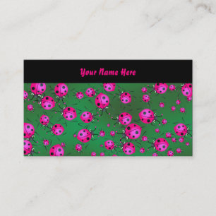 Tarjeta De Visita Papel pintado de la mariquita, su nombre aquí