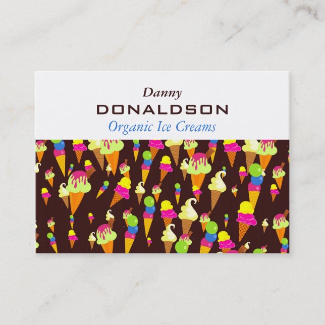 Tarjeta De Visita Papel pintado del helado (Anverso)