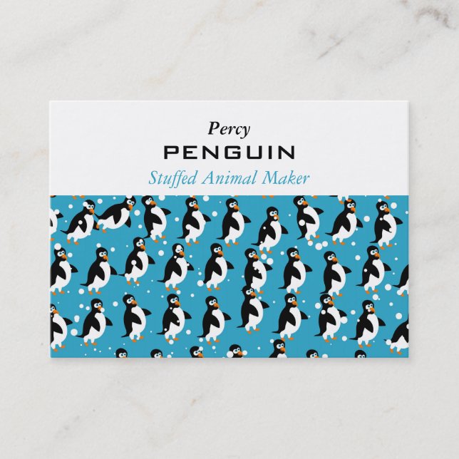 Tarjeta De Visita Papel pintado del pingüino (Anverso)