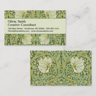Tarjeta De Visita Papel pintado floral azul de William Morris Pimper