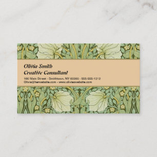 Tarjeta De Visita Papel pintado floral azul de William Morris Pimper