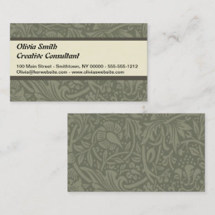 Tarjeta De Visita Papel pintado floral de narciso de William Morris
