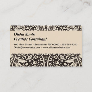 Tarjeta De Visita Papel pintado floral de narciso William Morris