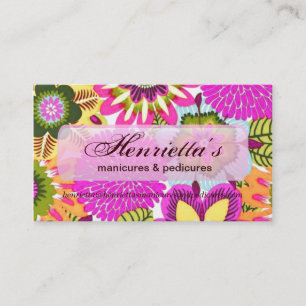 Tarjeta De Visita Papel pintado floral del vintage, verde azul