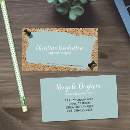 Tarjeta De Visita Papel Reciclado Pastel Verde De Desecho En Plantil