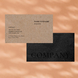 Tarjeta De Visita Papel ruso texturado en Kraft Minimalista genérico