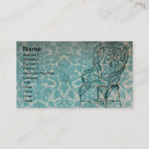 Tarjeta De Visita Papel tapiz de época con silla