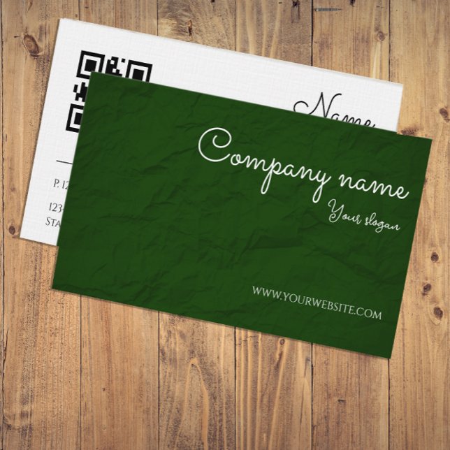 Tarjeta De Visita Paper texture life coach green QR Business Card (Subido por el creador)